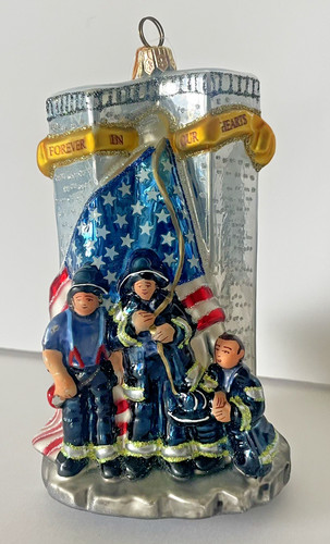 Firemen glass ornament - firemen,