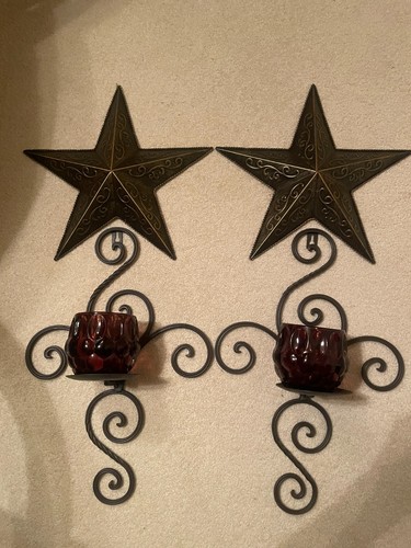 Set metal sconces - with, amber