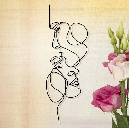 Love line wall art faces - wall, 2