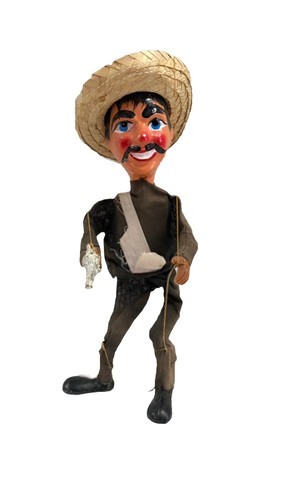 Vintage mexican man marionette - vintage,