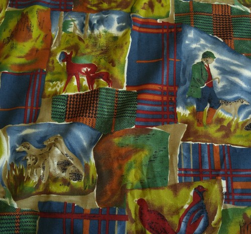 Hunting dogs cotton print - dogs,