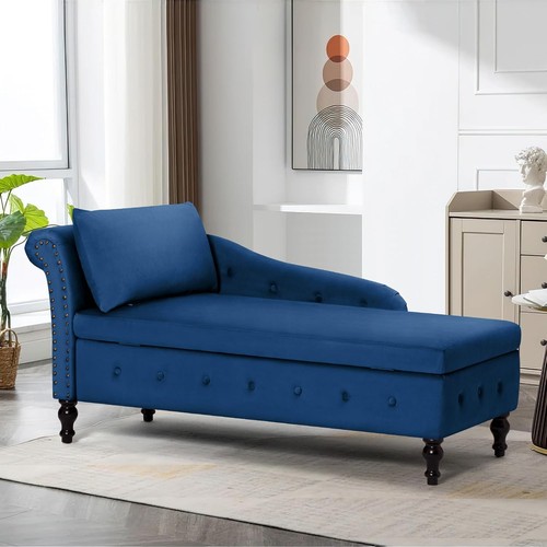 Velvet chaise lounge left - lounge, w/left