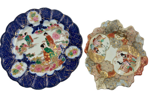 Satsuma pottery hand painted - hand,