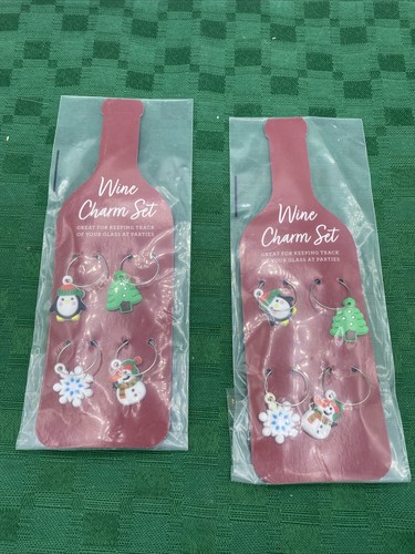 Christmas wine charm - set, hand