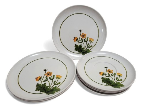 Vintage floral melamine plates - vintage,