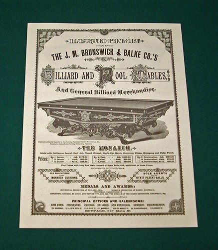Antique brunswick pool table - brunswick,