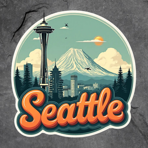 Seattle sticker vinyl - seattle,