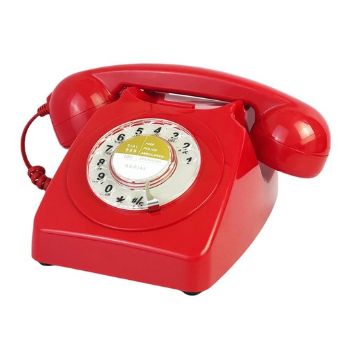 Red rotary dial - dial, telephones