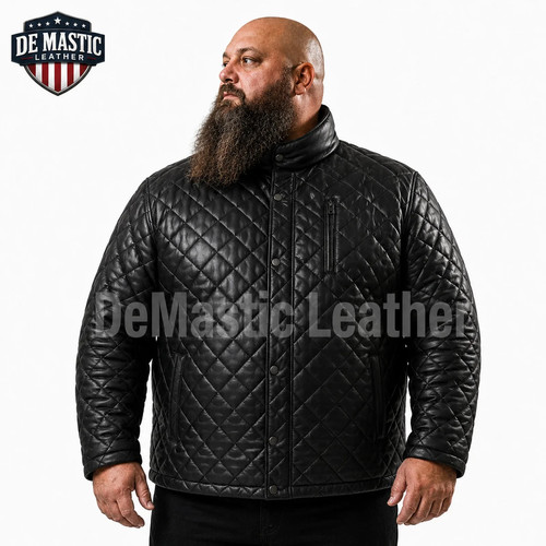 Leather men quilted - leather,
