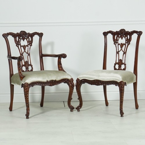 Set mahogany chippendale - 10,