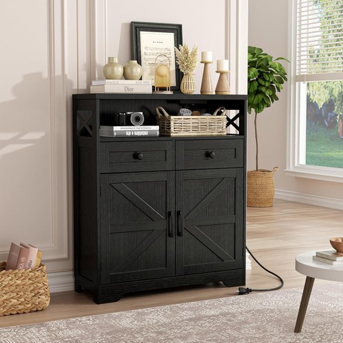 Black storage cabinet - 31.5",