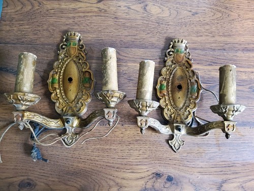 Pair antique vintage wall - pair,