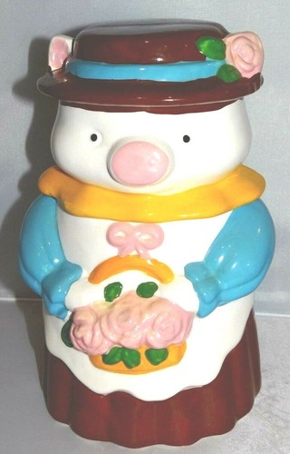 Pig wearing hat - wearing, flowers