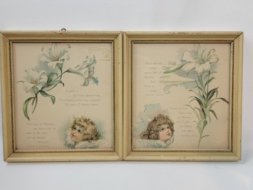 Pair vintage childrens artwork - vintage,