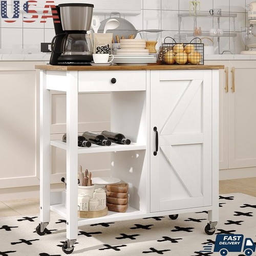 Farmhouse kitchen island cart - farmhouse,