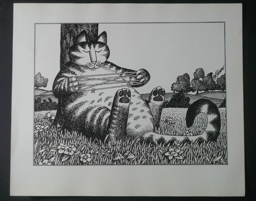 Kliban cats fatcat playing - kliban,