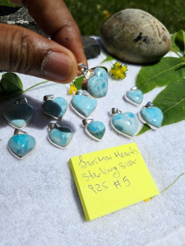 Lot larimar and - of, silver