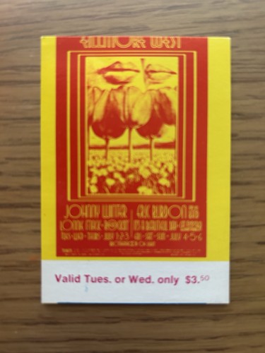 180 fillmore west ticket - bg-180,