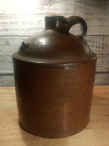 Antique brown stoneware - brown, crock