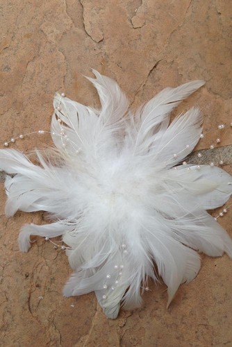 Bridal ivory feather - bridal,