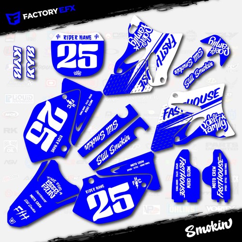 Blue white smokin graphic - white,