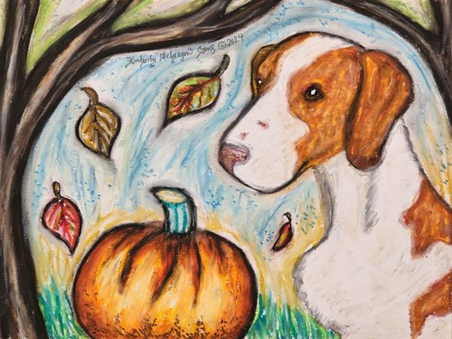 Brittany spaniel art print - art,