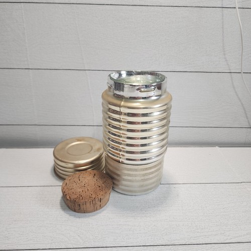 Vintage ribbed glass and - and, metal