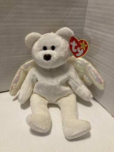 Halo white beanie baby - white,