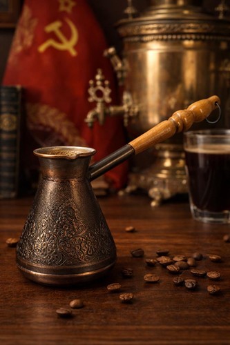 Russian copper coffee pot - russian,