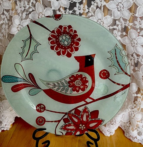 Cardinal bird art platter - cardinal,