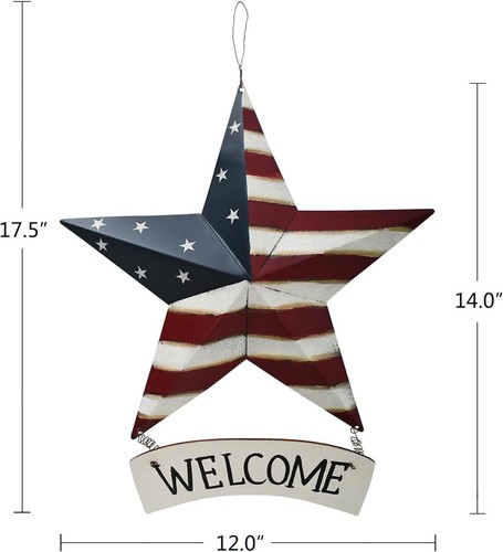 Metal american flag barn - metal, star