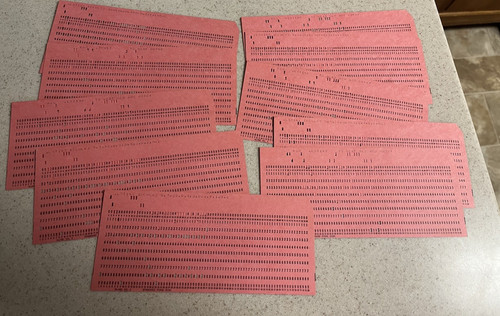 Pink ibm computer punch - computer,