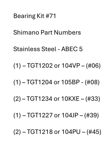 Bearing kit shimano - kit,