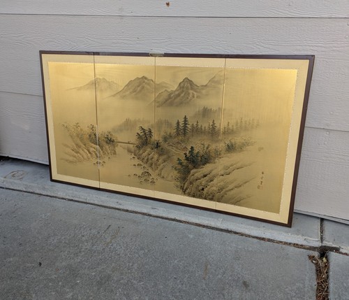 Vintage japanese byobu hand - vintage,