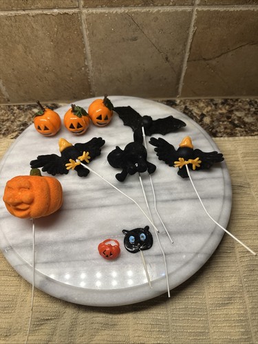 Vtg halloween craft - 10, flock