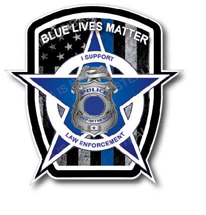 Thin blue line badge decal - line, 3m
