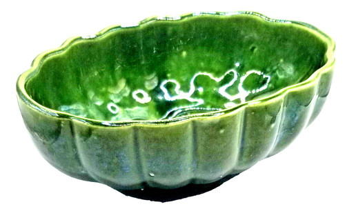 Green oval planter flower pot - oval,