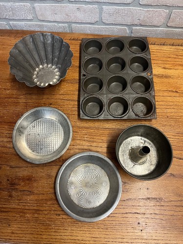 Vintage lot galvanized tin - vintage,
