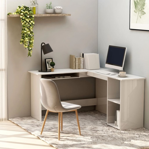 Corner desk high - desk, white