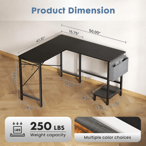 Shaped computer desk - l-shaped,