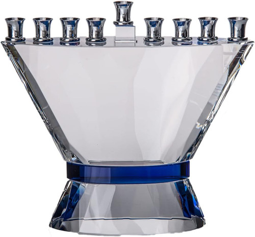 Blue belt crystal menorah - blue,