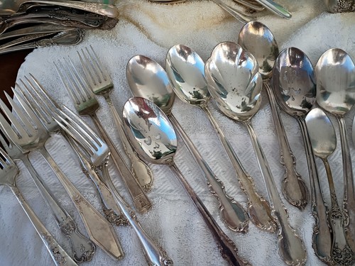Antique forks and - 9, spoons