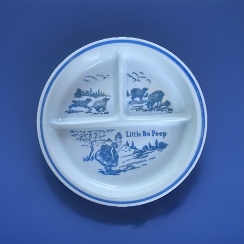 Vintage milk glass blue little - milk,