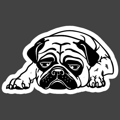 Pug sticker vinyl decal lazy - sticker,