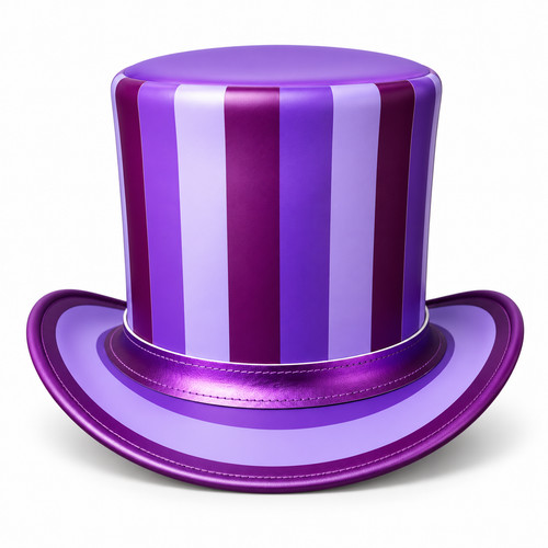 Purple genuine leather top hat - leather,