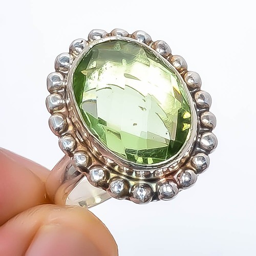 Green amethyst silver plated - green,