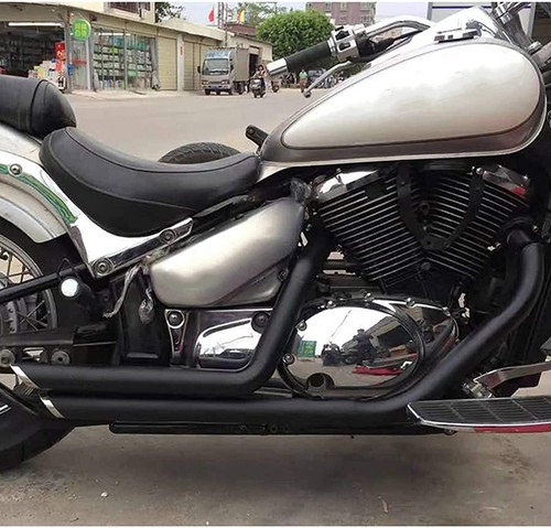 Black slash staggered exhaust - black,