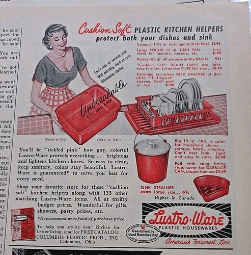 1955 red lustro ware - 1955,