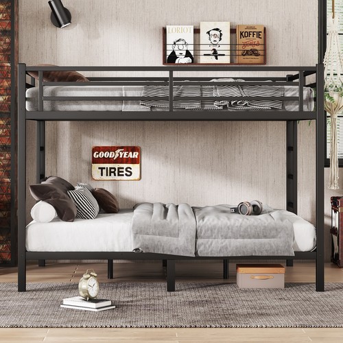 Space saving black metal queen - space-saving,