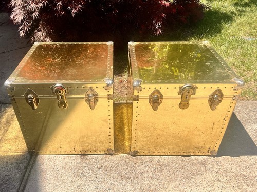 Vintage pair 1970s large brass - vintage,